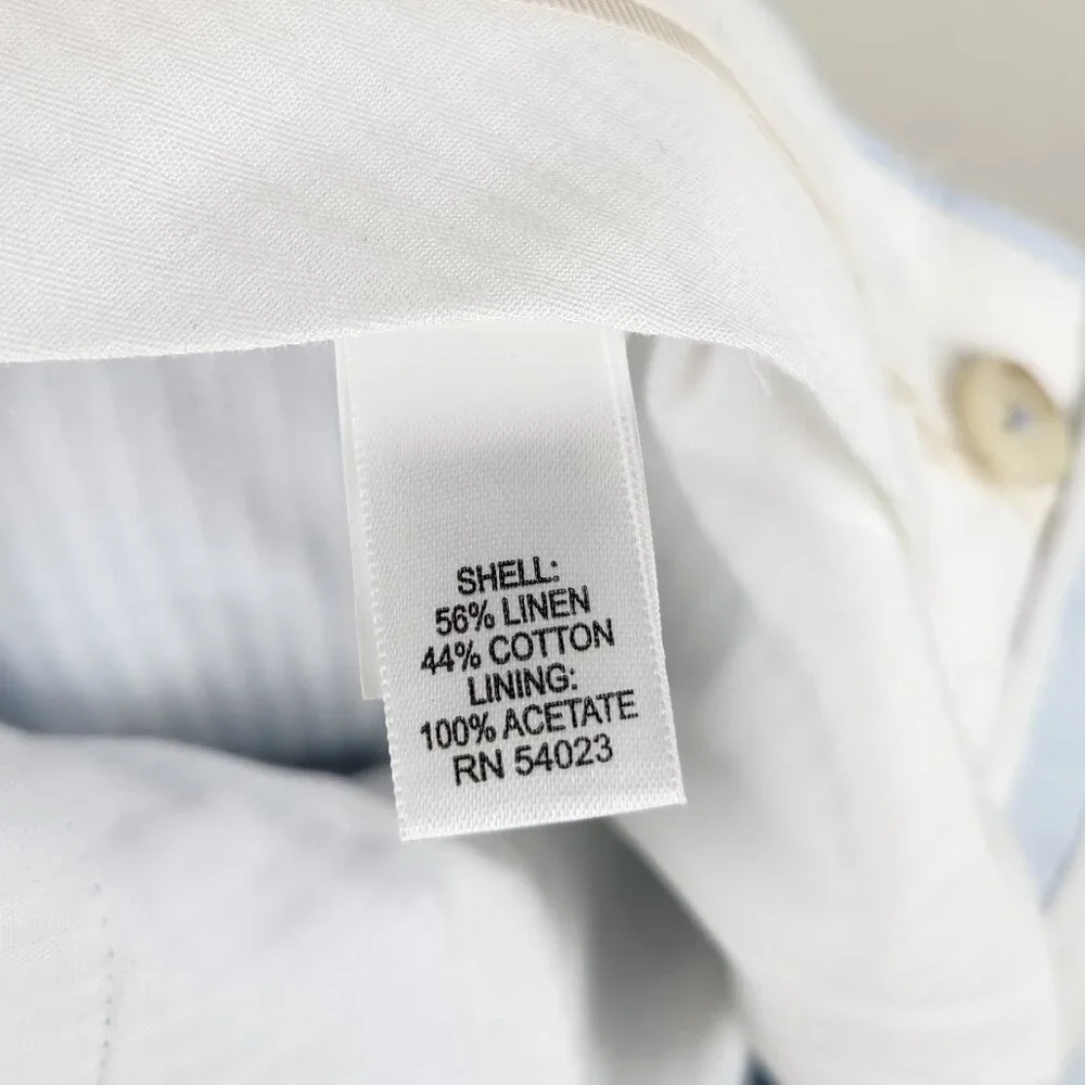 NWT Banana Republic Tailored Fit Linen Cotton Suit Pants Blue 30x32 (32x27.5)